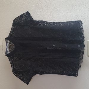 Ladies xs Liz Claiborne black lace shirt
